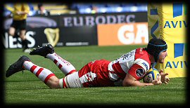London Irish Gloucester Rugby Ben Morgan try